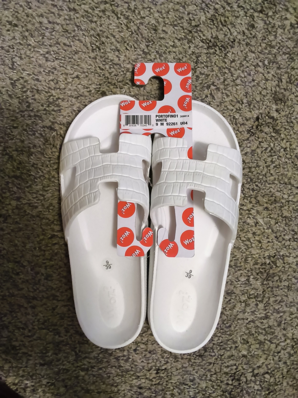 White Womans Slide Sandals - Portofino Style